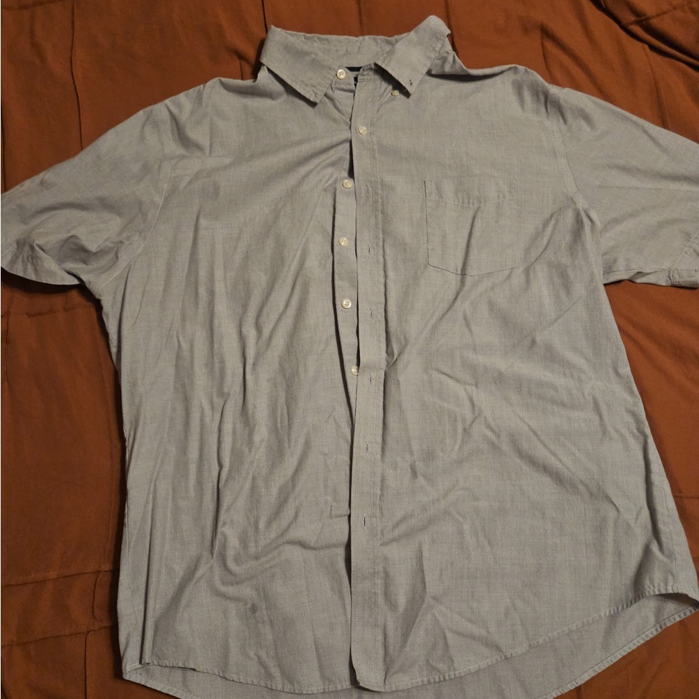 Men's Gray Short Sleeve button Shirt